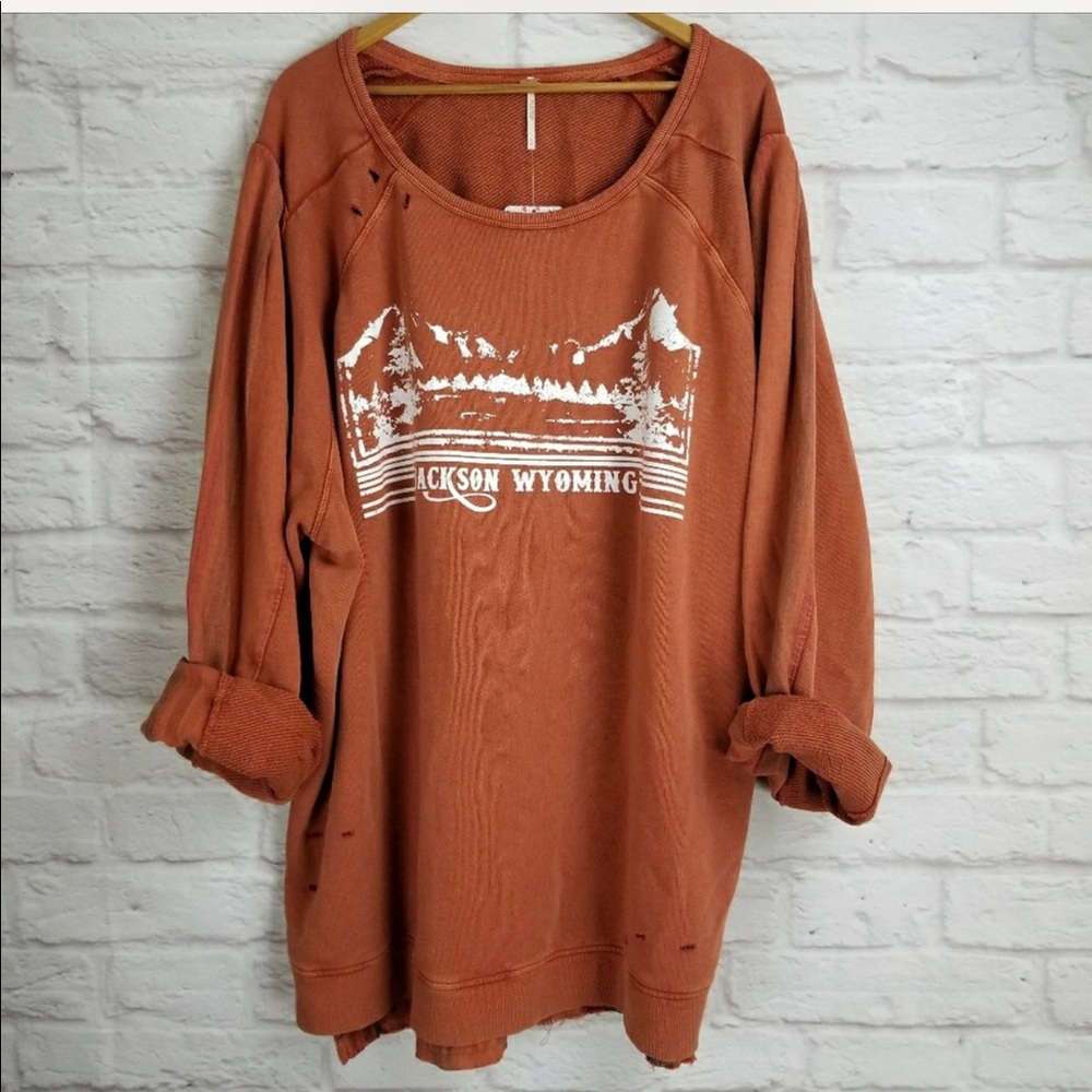 Free people pieced plaid sweatshirt